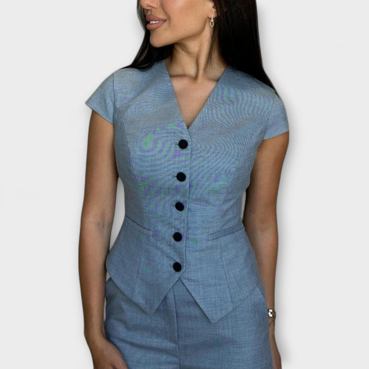 Ivy™ ｜ Štýlový top s V-výstrihom a súprava nohavíc