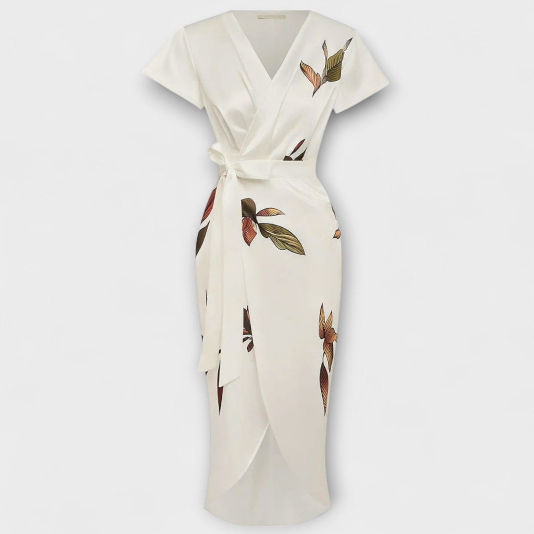 Kornélia™ ｜Satinové zavinovacie šaty