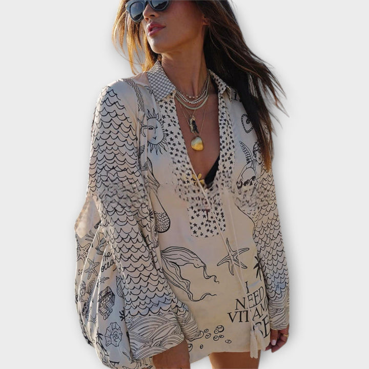 Liv ™ ｜Saténový set s kvapkami a šortkami