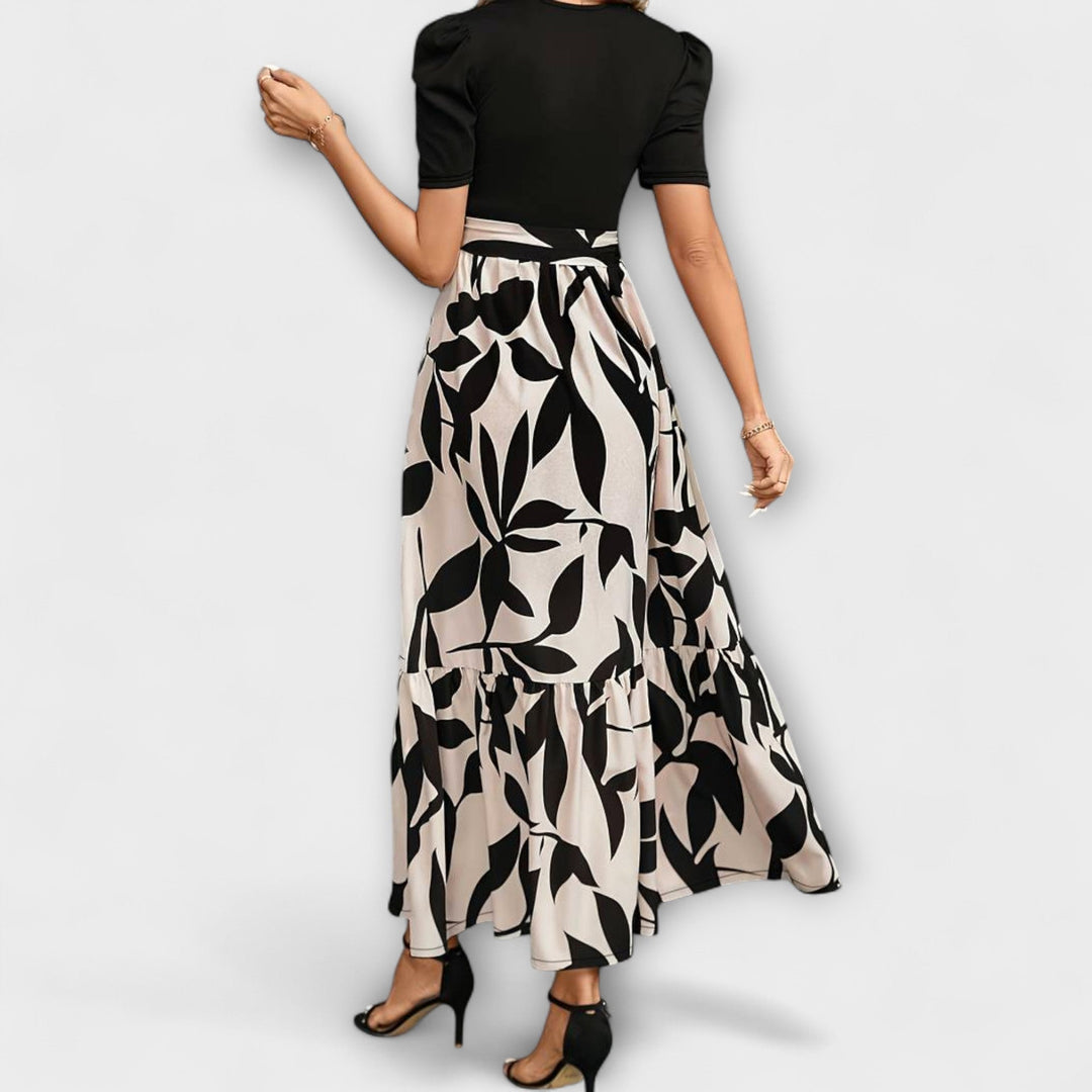 Luna  ™ ｜ Letné šaty s kvetinovým vzorom a okrúhlym výstrihom