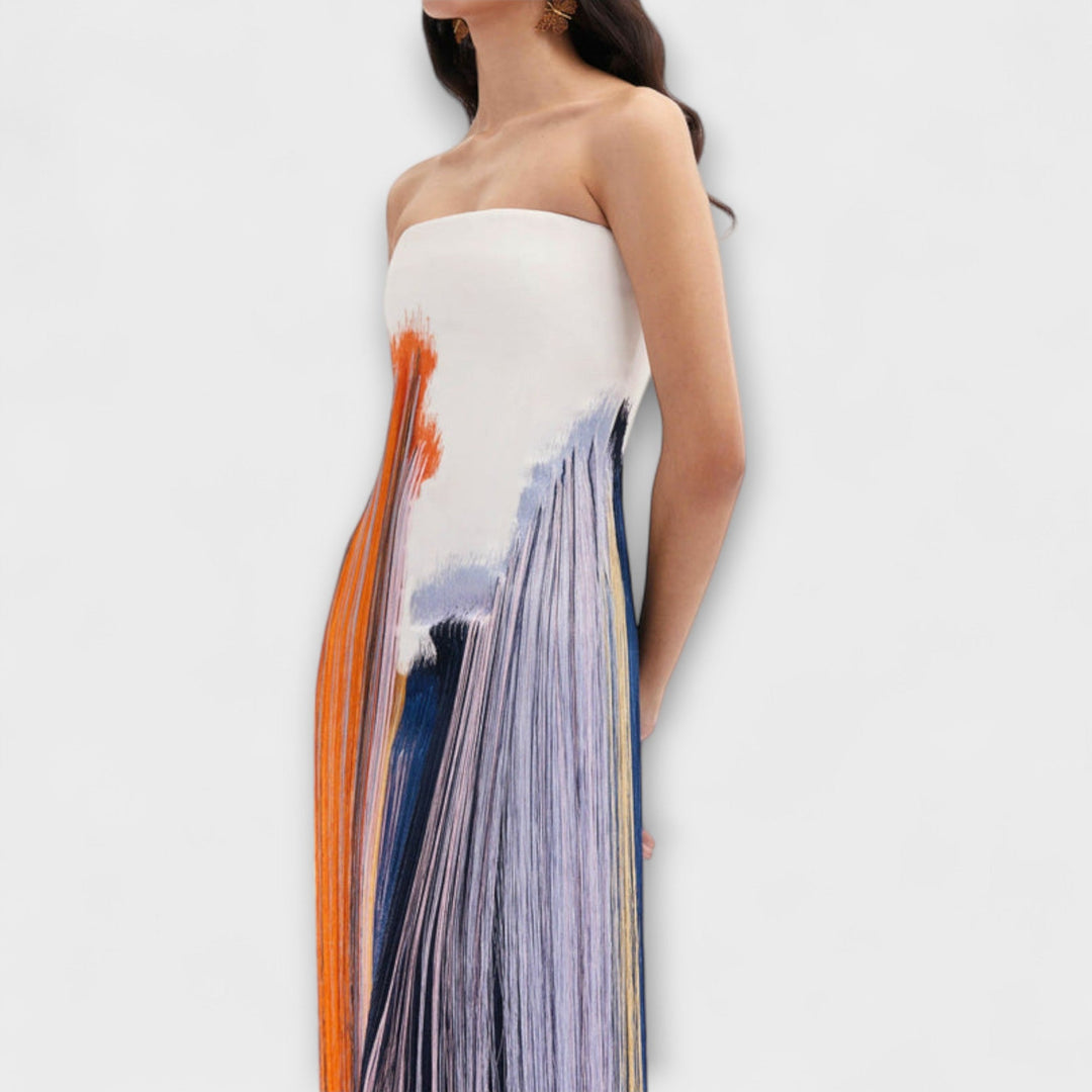 Leto ™ ｜Štýlové šaty s farebným blokovaním a trendy strapcami