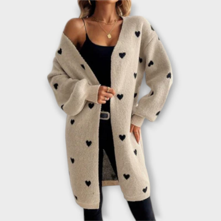Julia ™ ｜ Cardigan srdiečkovým vzorom