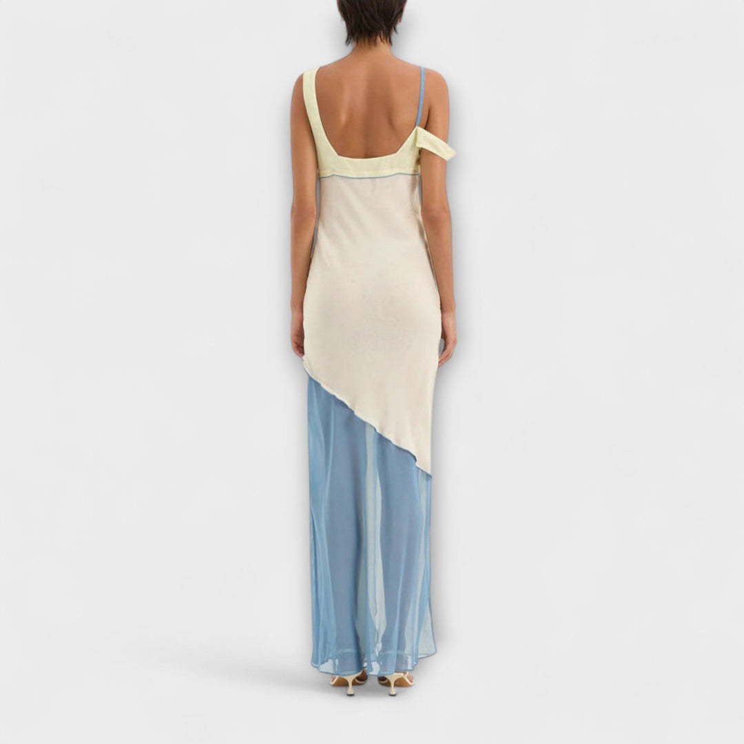 Alora ™ ｜Midi šaty Thames s detailom splicing