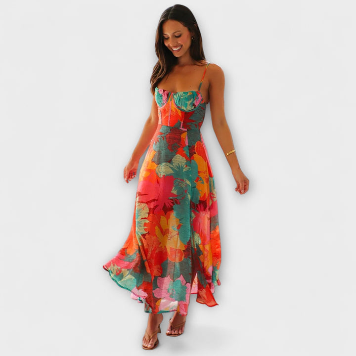 Audrey - Šaty s kvetinovým vzorom na ramienkach pre dámy - Štýlové a zvodné