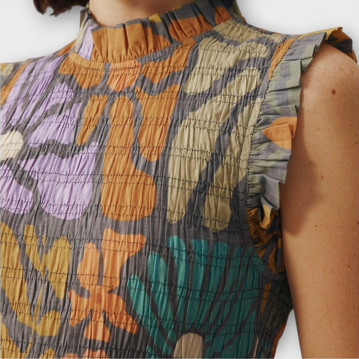 Melánia™ ｜Viacfarebné botanické midi šaty