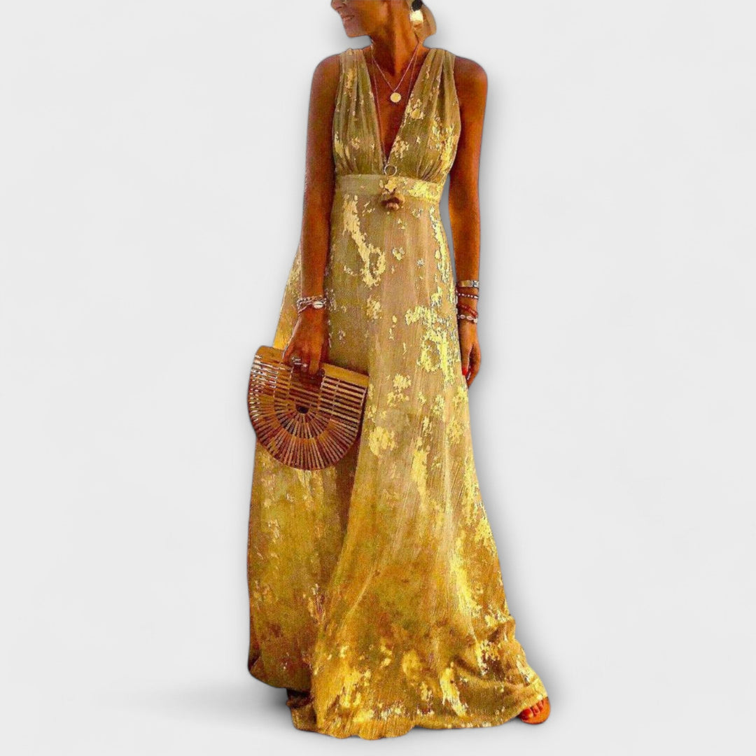 Augustína ™ ｜Plyšové šaty s V-výstrihom a detailmi z paillettes