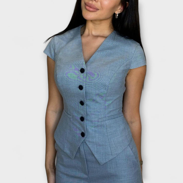 Ivy™ ｜ Štýlový top s V-výstrihom a súprava nohavíc