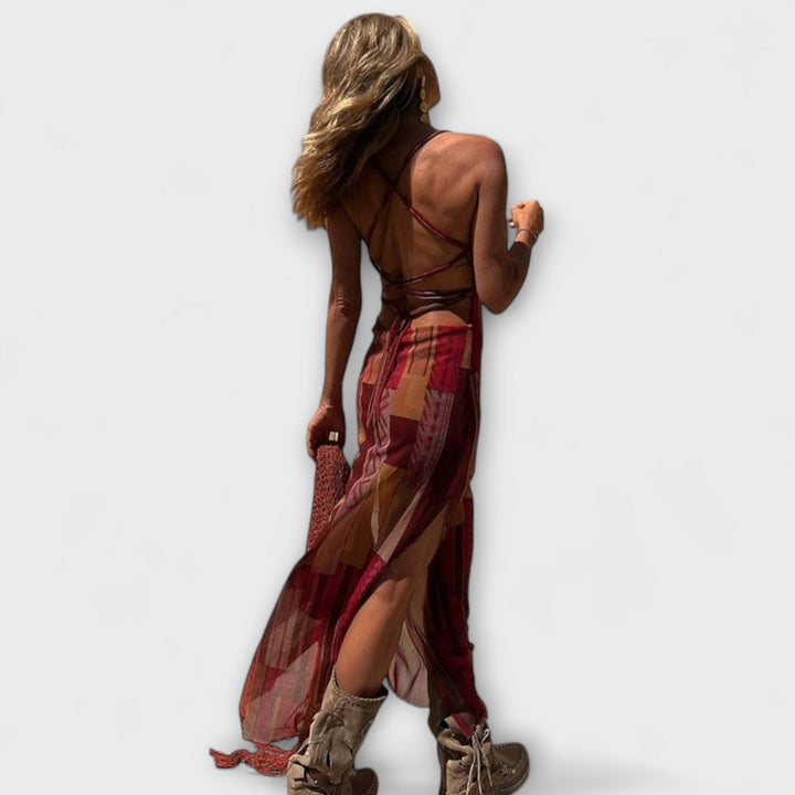 Poplatok ™ ｜ Jedinečné midi šaty s cowl-výstrihom