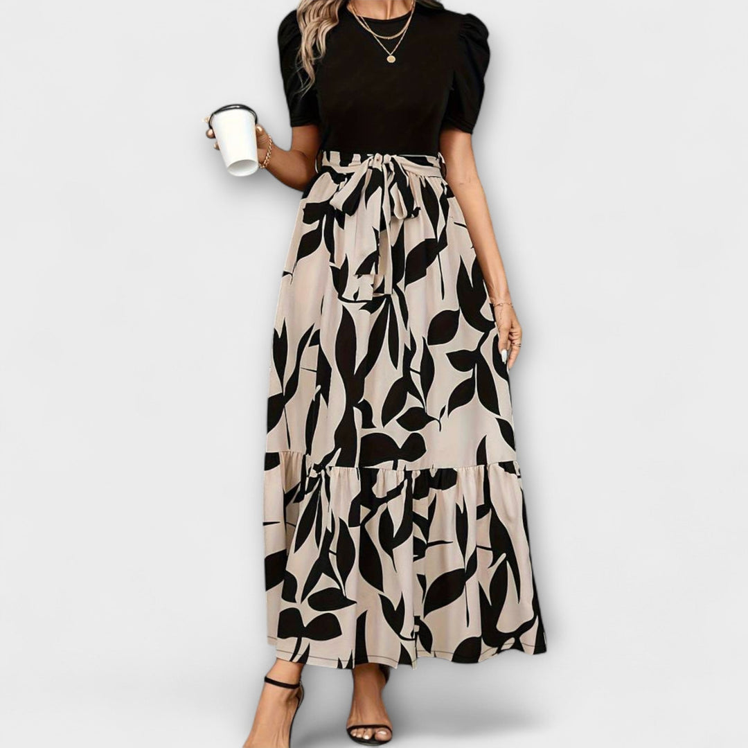 Luna ™ ｜ Letné šaty s kvetinovým vzorom a okrúhlym výstrihom