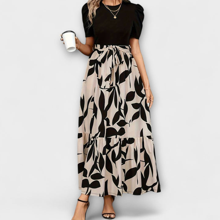 Luna ™ ｜ Letné šaty s kvetinovým vzorom a okrúhlym výstrihom