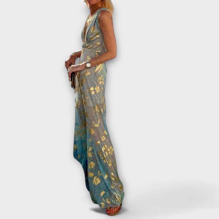 Augustína ™ ｜Plyšové šaty s V-výstrihom a detailmi z paillettes