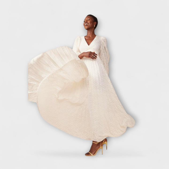 Elsa  ™ ｜ Krémové Maxi-Šaty od Allegory