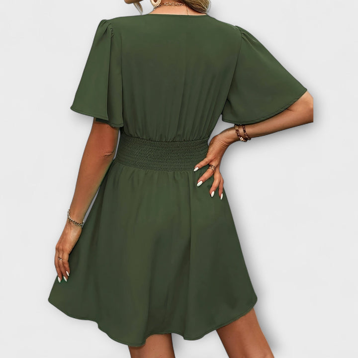 Winslet ™ ｜ Šaty s naťahovaným pásom a V-výstrihom