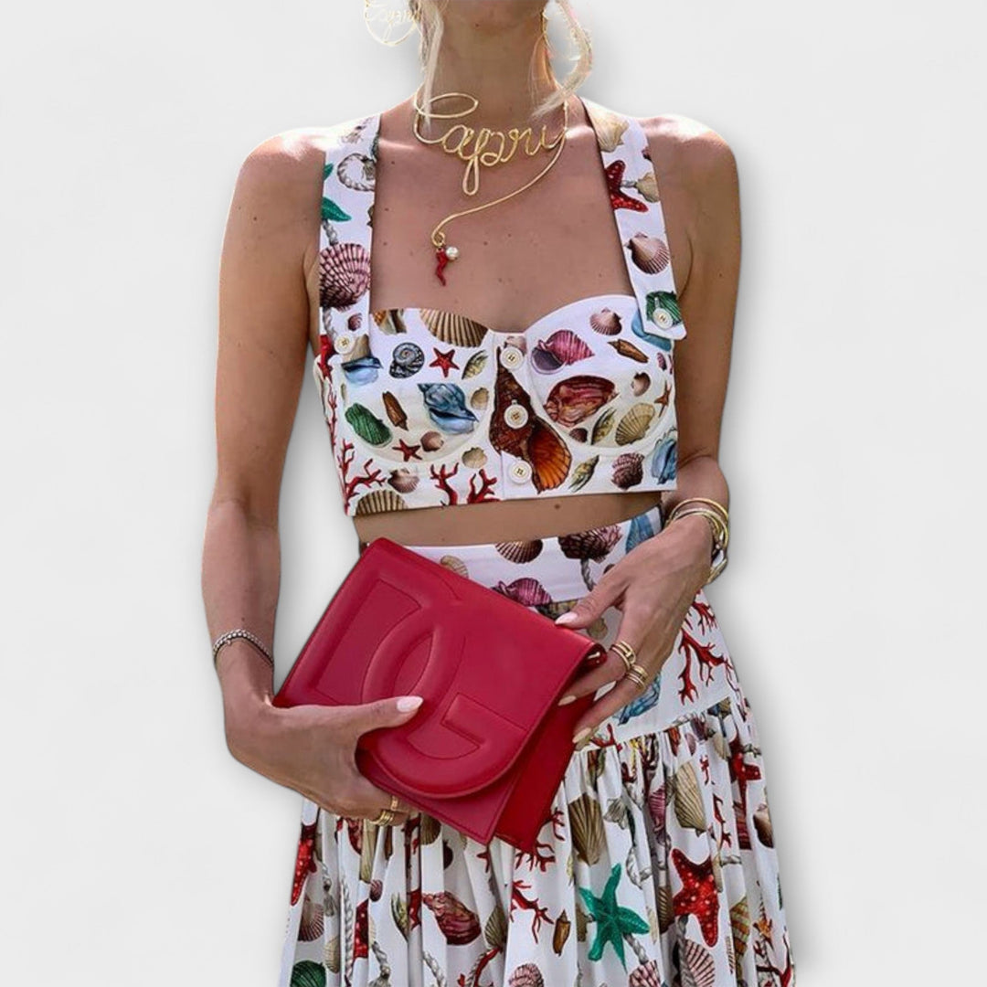 Heather™ ｜ Štýlová dvojdielna súprava s sukňou