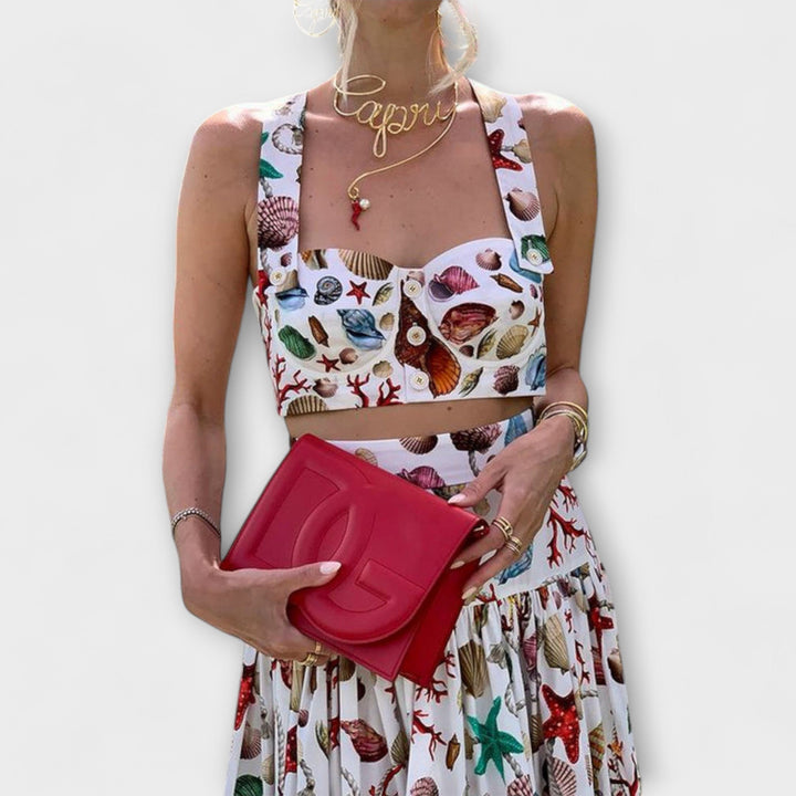 Heather™ ｜ Štýlová dvojdielna súprava s sukňou