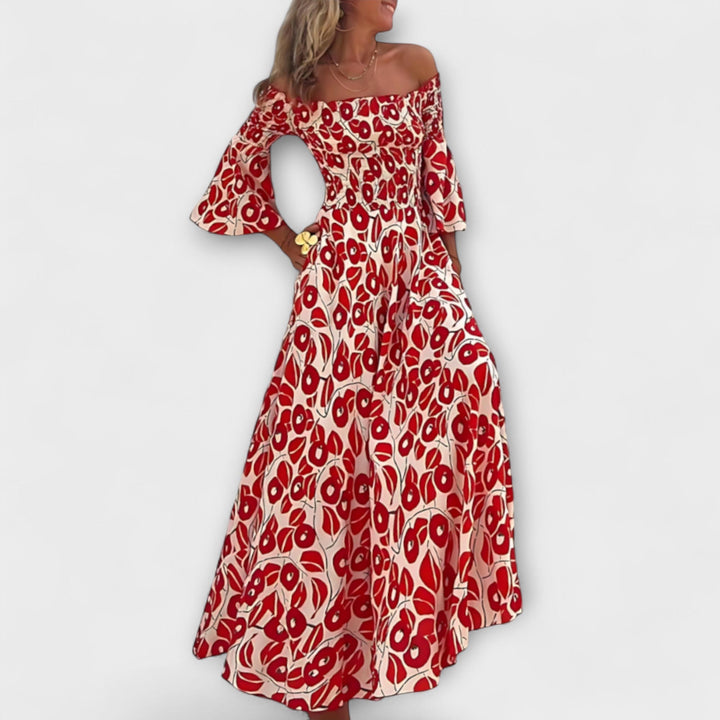 Bella  ™ ｜ Šaty s odhalenými ramenami a morskými kvetmi