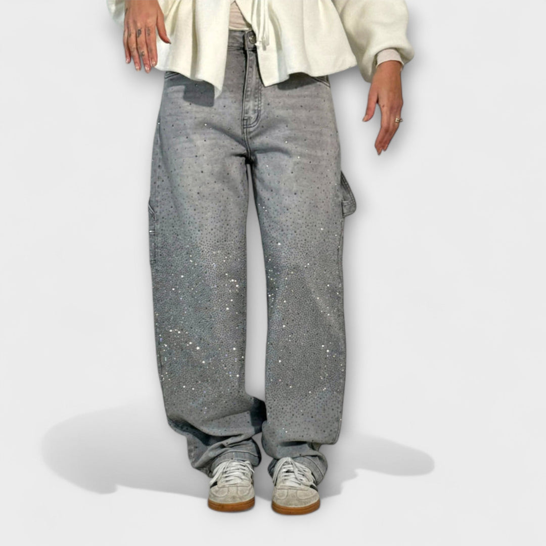 Fable ™ ｜Shine Denim Jeans v štýle Balloon Carpenter