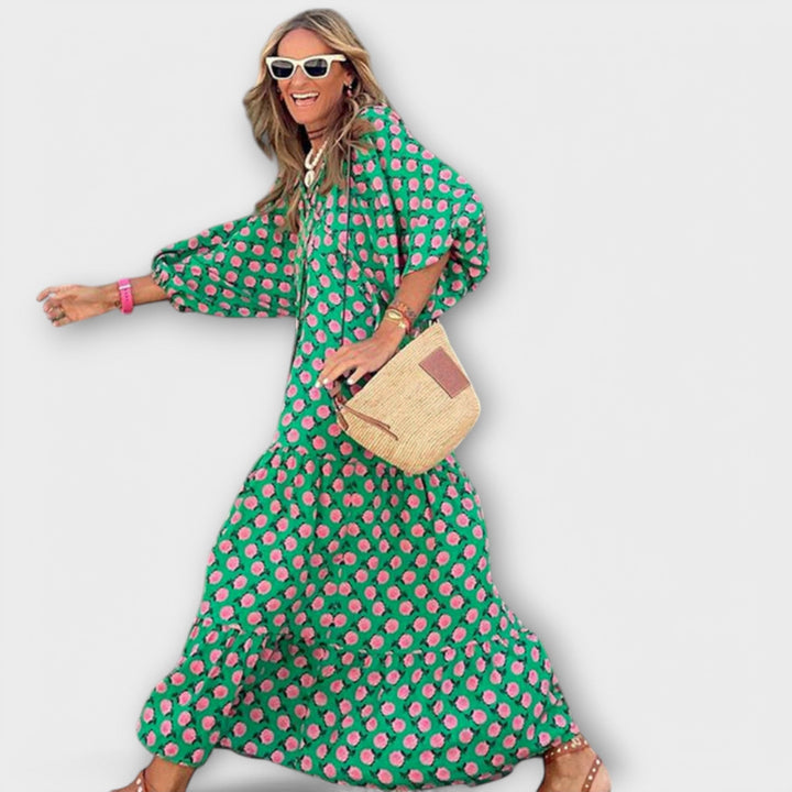 Aneta ™ ｜Elegantné geometrické maxi šaty