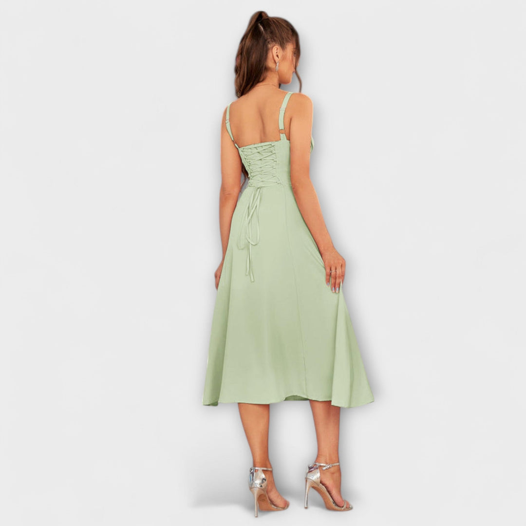 Nádej ™ ｜Rüschentop šaty s detailom rozparku