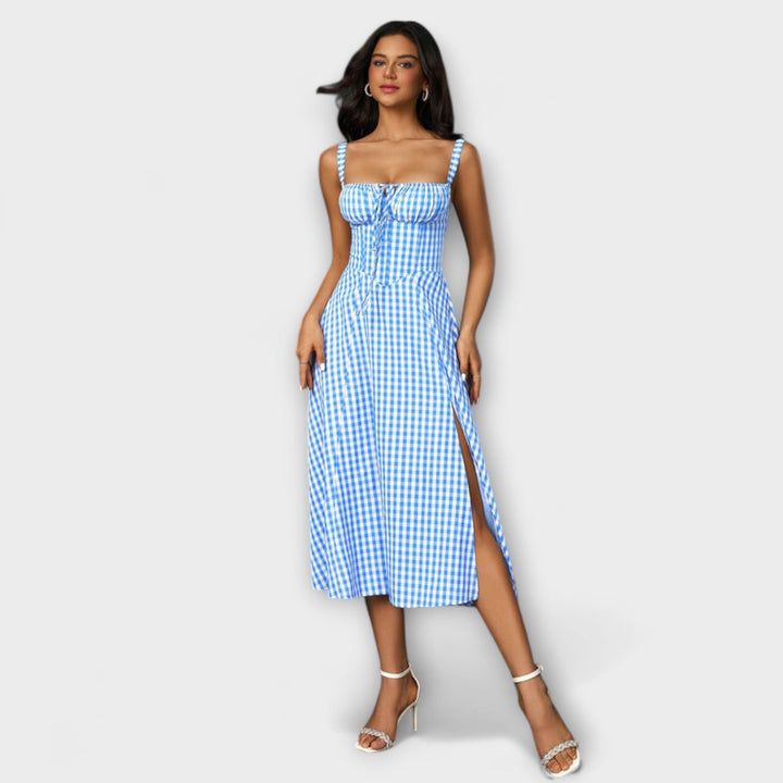 Nádej ™ ｜Rüschentop šaty s detailom rozparku