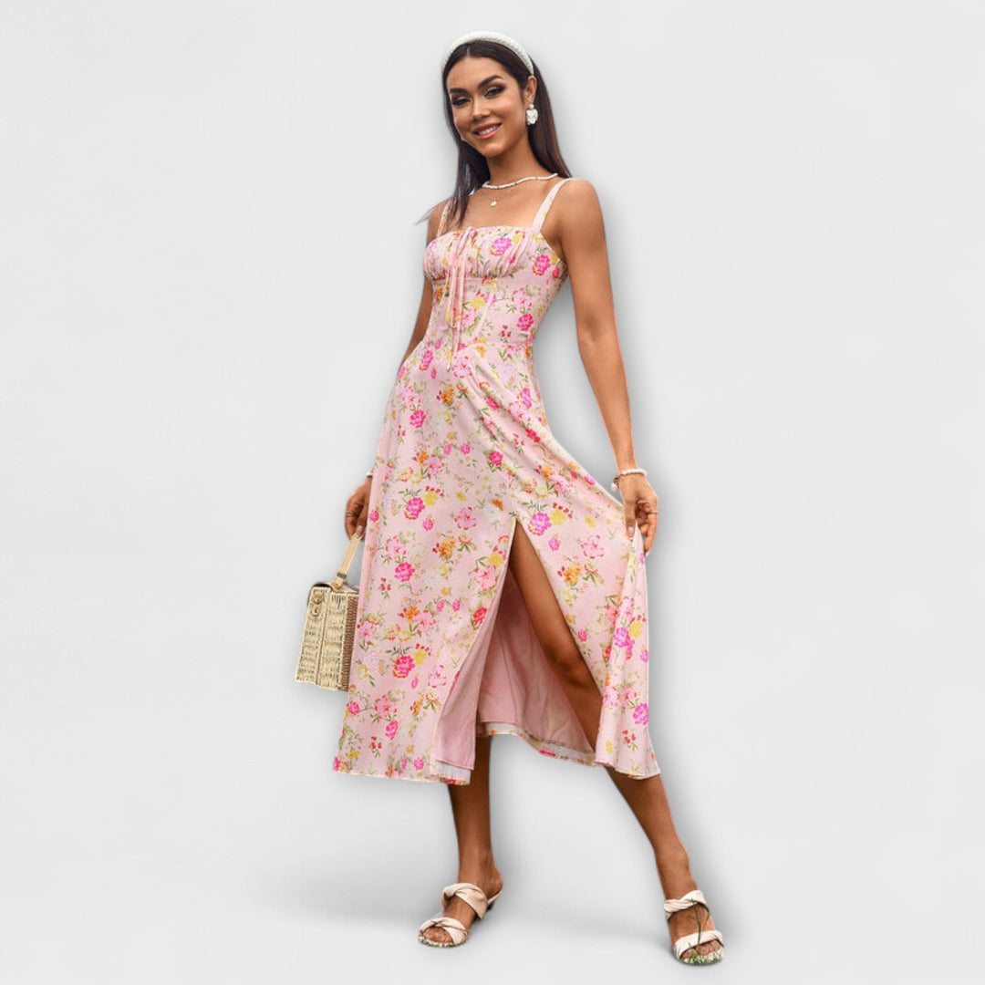 Nádej ™ ｜Rüschentop šaty s detailom rozparku