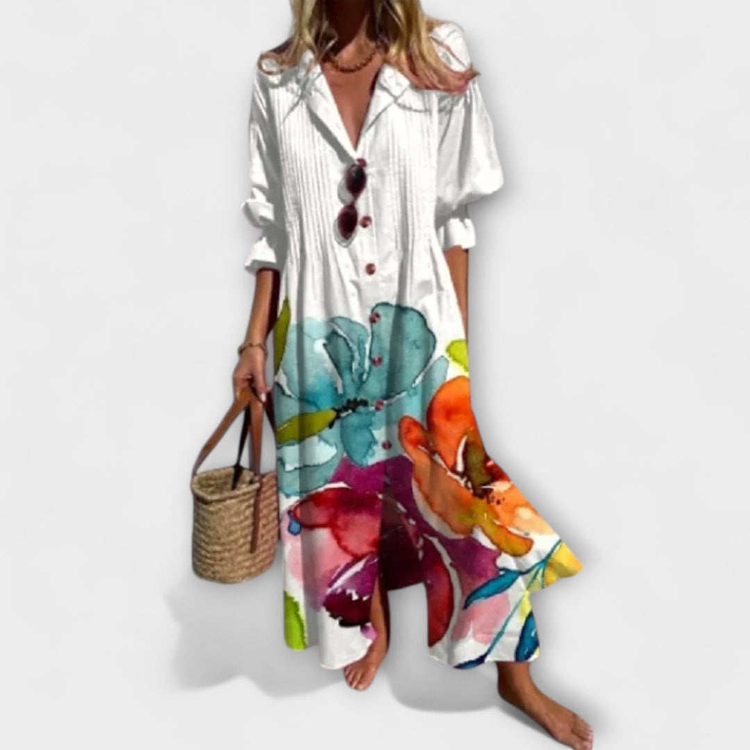 Lila ™ ｜Lichotivé maxikabát s pokrytím brucha