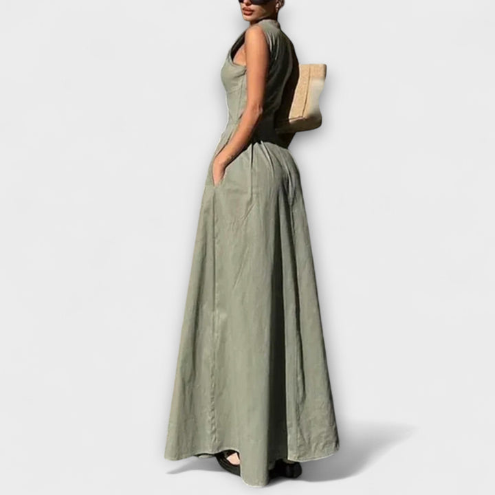 Lujza™ ｜Bezrukávové plisované bodycon midi šaty