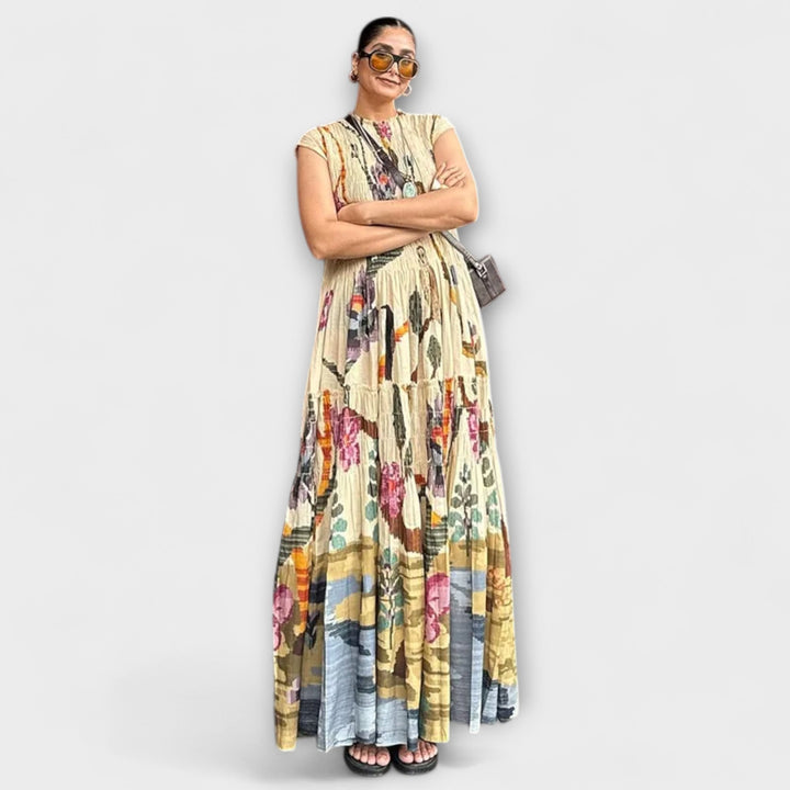 Evka ™ ｜Elegantné plisované šaty s dlhým rukávom