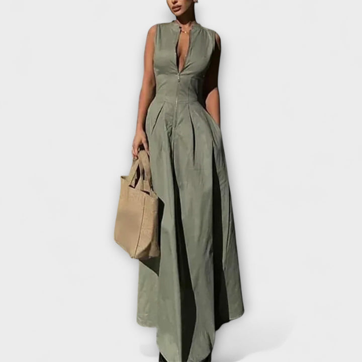 Lujza™ ｜Bezrukávové plisované bodycon midi šaty