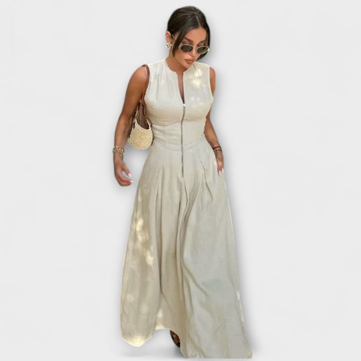 Lujza™ ｜Bezrukávové plisované bodycon midi šaty