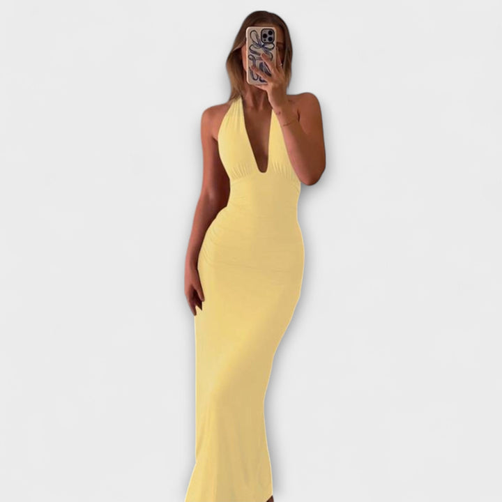 Ela ™ ｜Elegantné šaty s odhaleným chrbtom a viazaním za krk