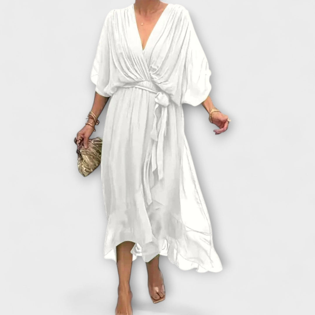 Amoura ™ ｜ Šifónové šaty s V-výstrihom