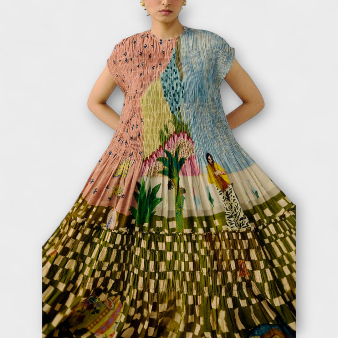 Amara  ™ ｜Plisované šaty s potlačou zvierat