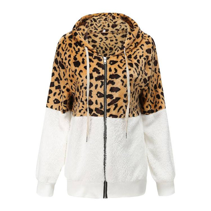Lea™ ｜ Fleecekapuzenpullover s leopardím dizajnom