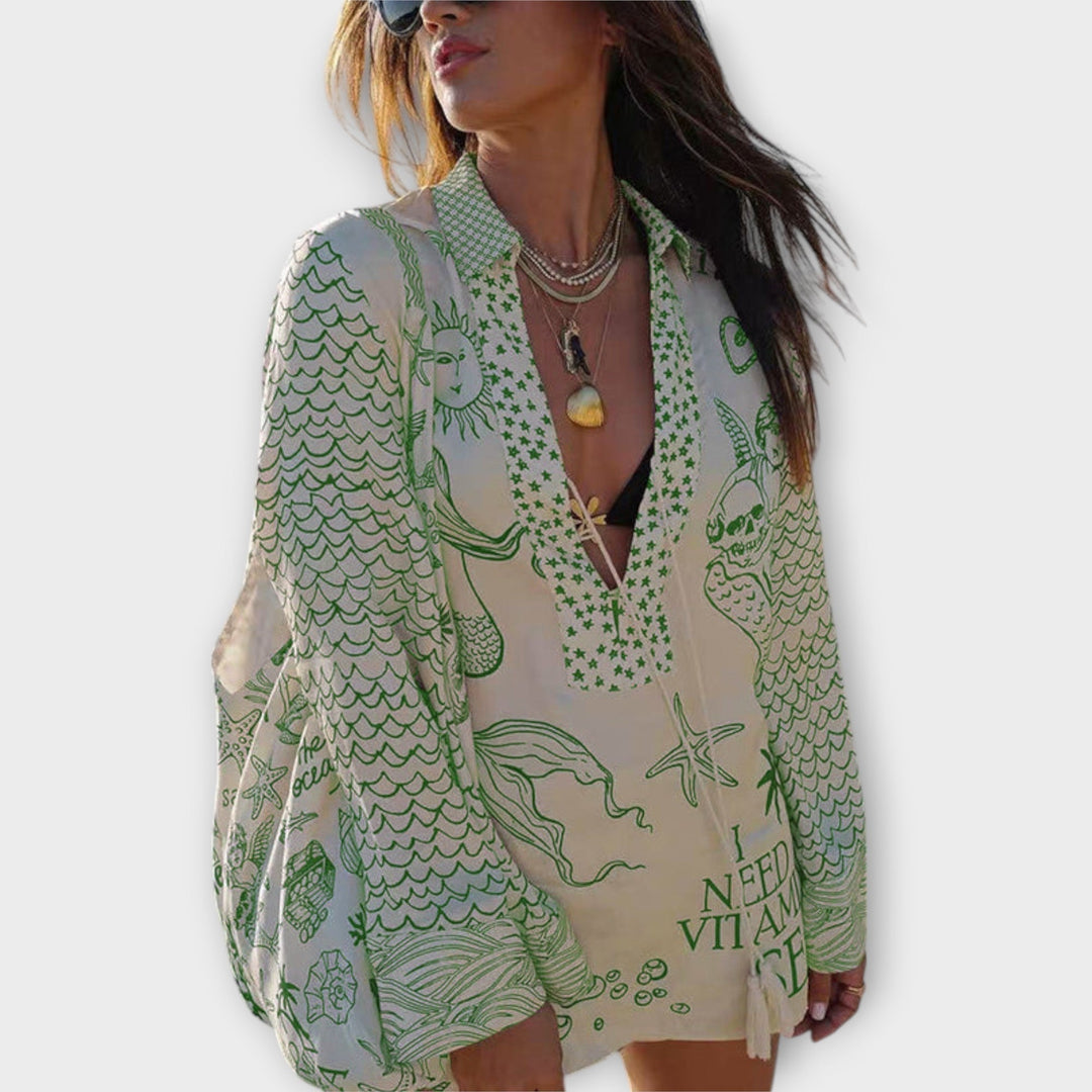 Liv ™ ｜Saténový set s kvapkami a šortkami