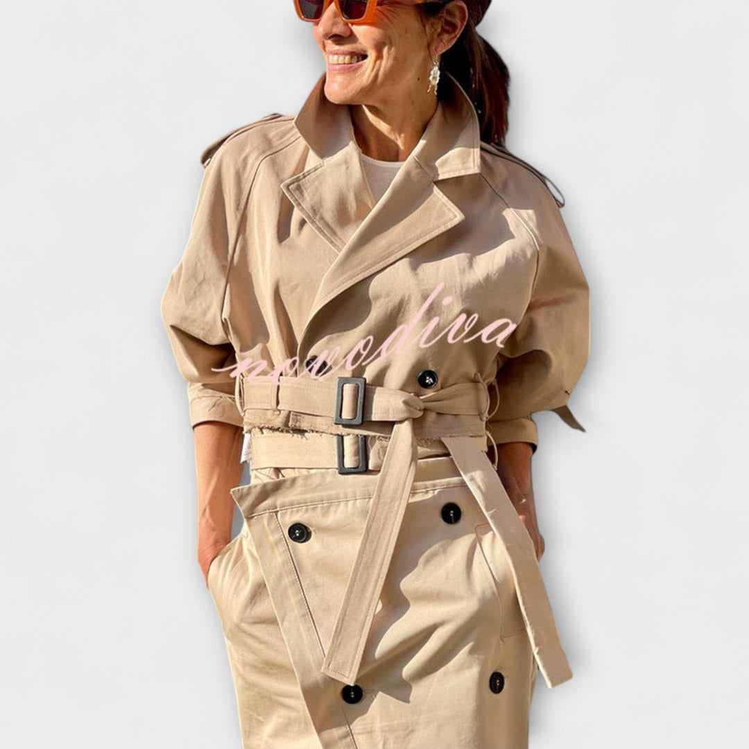 Lyra™ ｜ Elegantná bunda s midi sukňou a vreckami