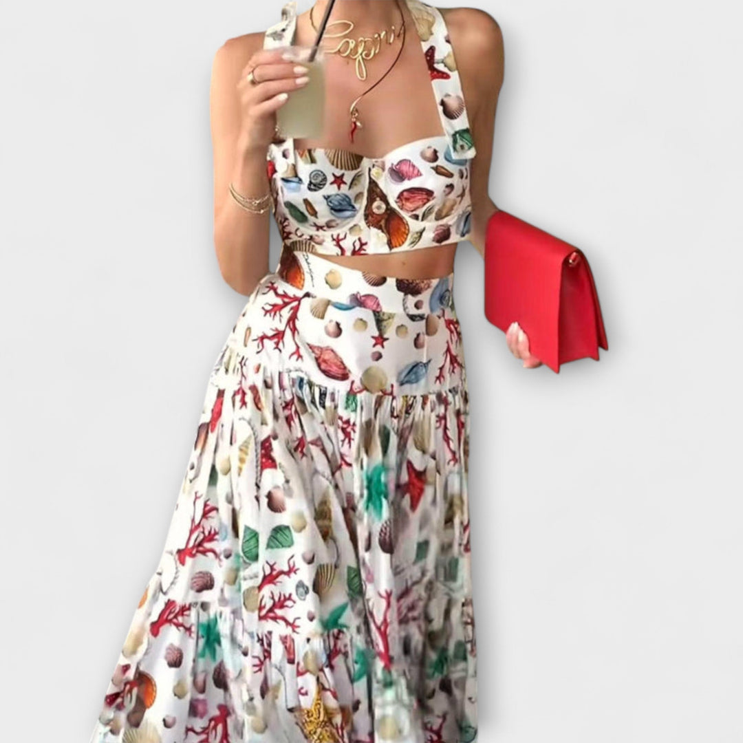 Heather™ ｜ Štýlová dvojdielna súprava s sukňou