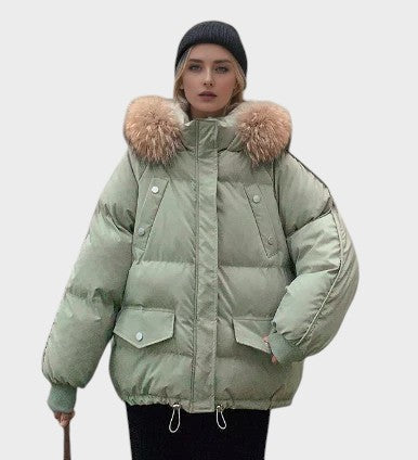 Božena ™ ｜ ŠTÝLOVÁ PREŠÍVANÁ BUNDA S KOŽUŠINOVÝM LEMOM