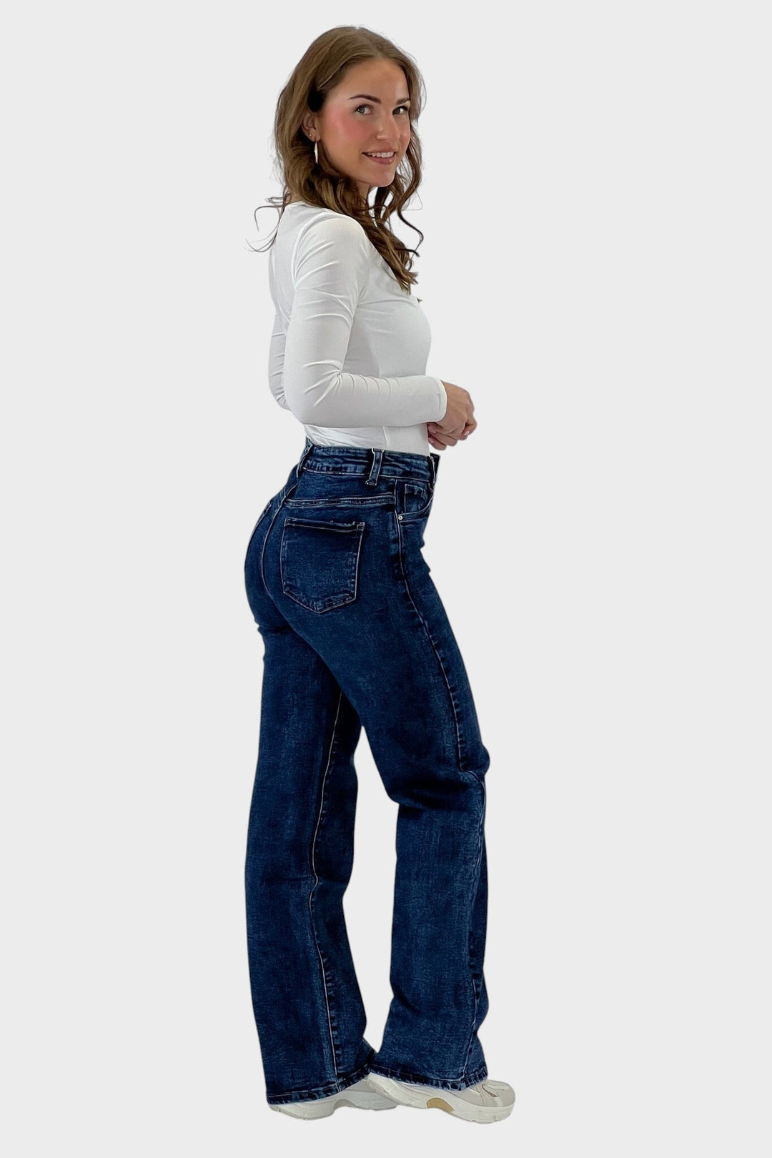 Júlia ™ ｜Džínsy so širokými nohavicami – Kráľovsky modrá