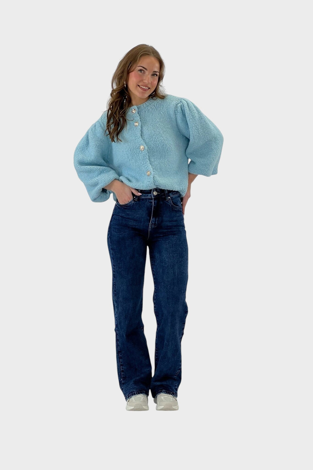 Júlia ™ ｜Džínsy so širokými nohavicami – Kráľovsky modrá