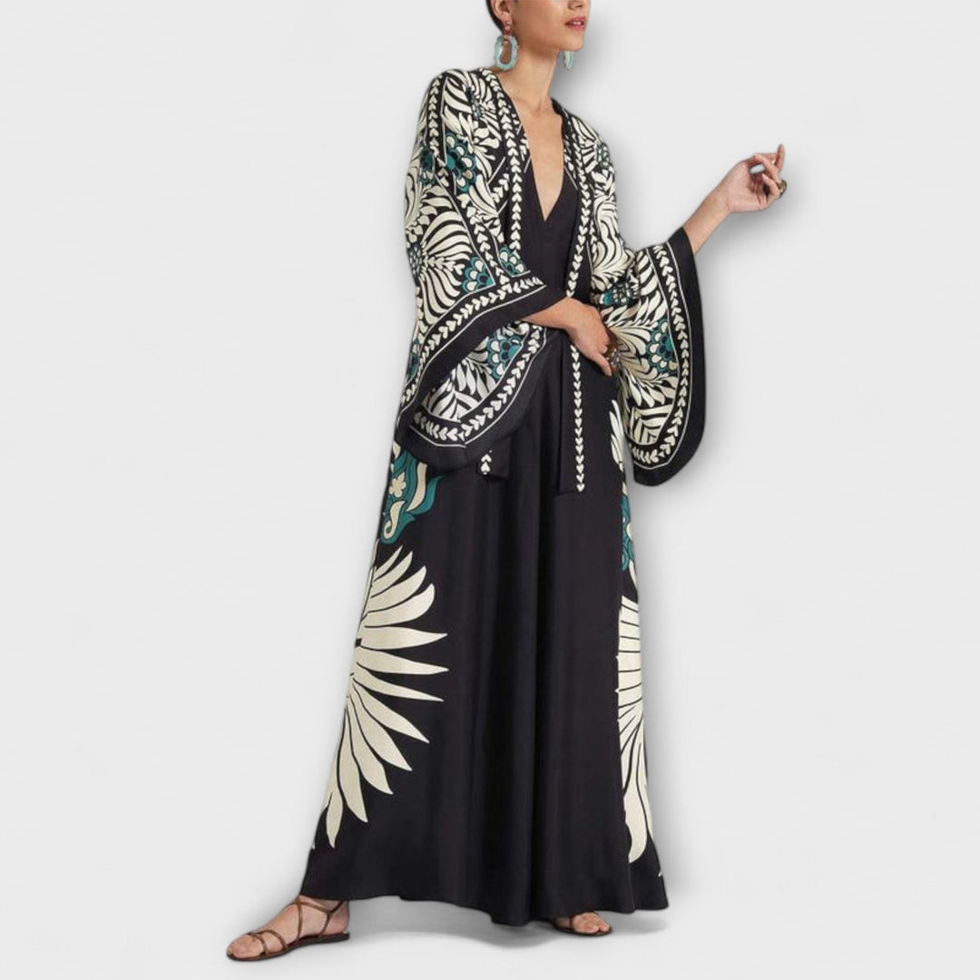 Giselle ™ ｜ Štýlové kvetinové vzorované voľné maxi šaty