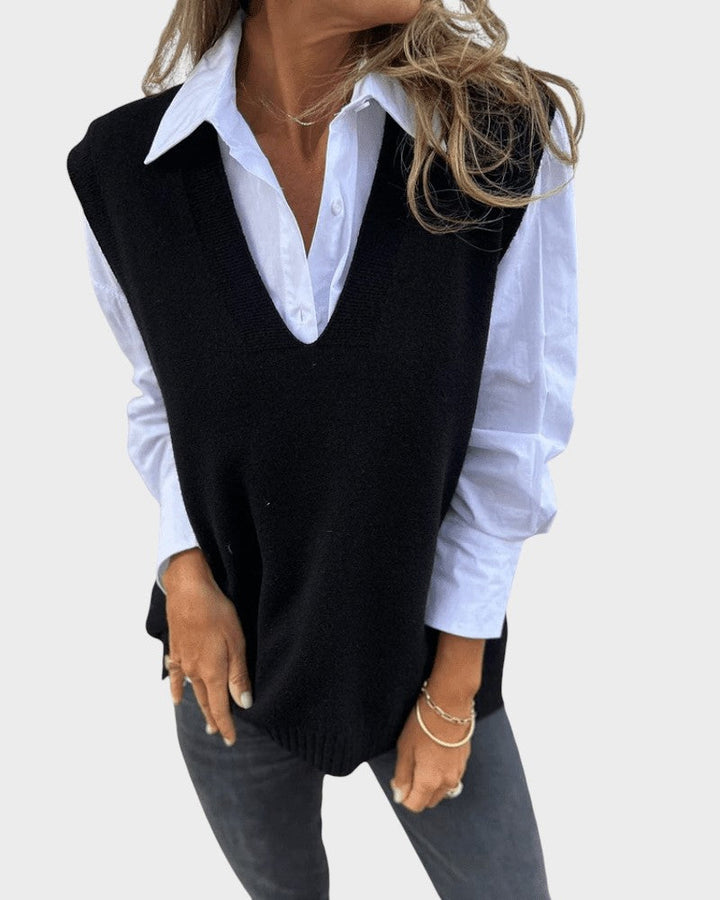 Hana ™ ｜Pletená vesta bez rukávov