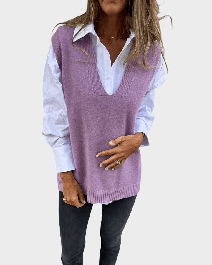 Hana ™ ｜Pletená vesta bez rukávov